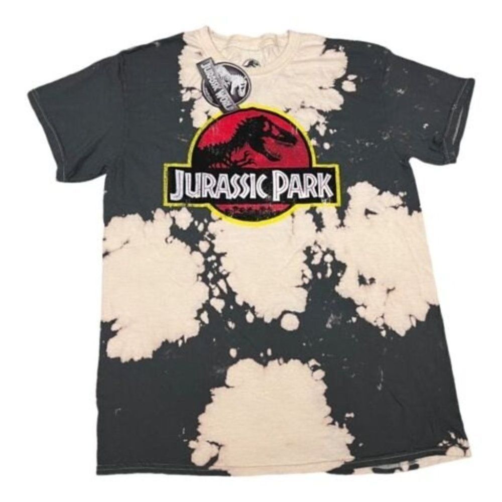 Jurassic World Adult Ink Blot Park Logo‎ Movie Dinosaur Festival T-Rex Cream